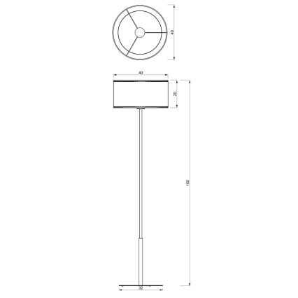 Επιδαπέδια λάμπα LOFT SHADE 1xE27/60W/230V μαύρο