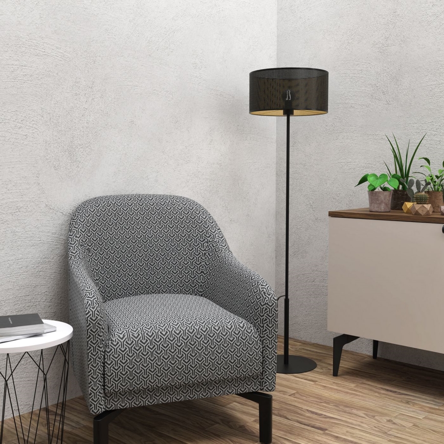 Επιδαπέδια λάμπα LOFT SHADE 1xE27/60W/230V μαύρο/χρυσαφί