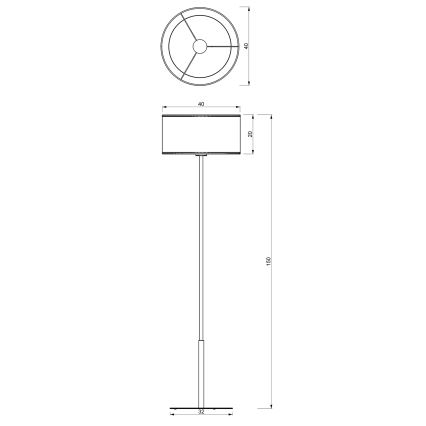 Επιδαπέδια λάμπα LOFT SHADE 1xE27/60W/230V μαύρο/χρυσαφί