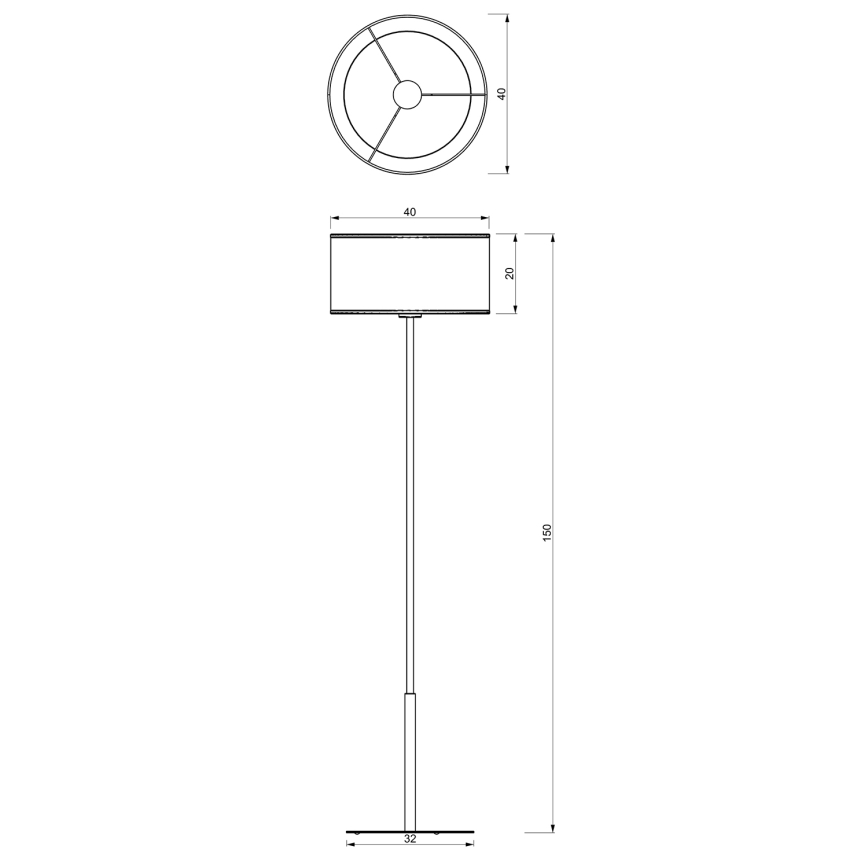 Επιδαπέδια λάμπα LOFT SHADE 1xE27/60W/230V μαύρο/χρυσαφί