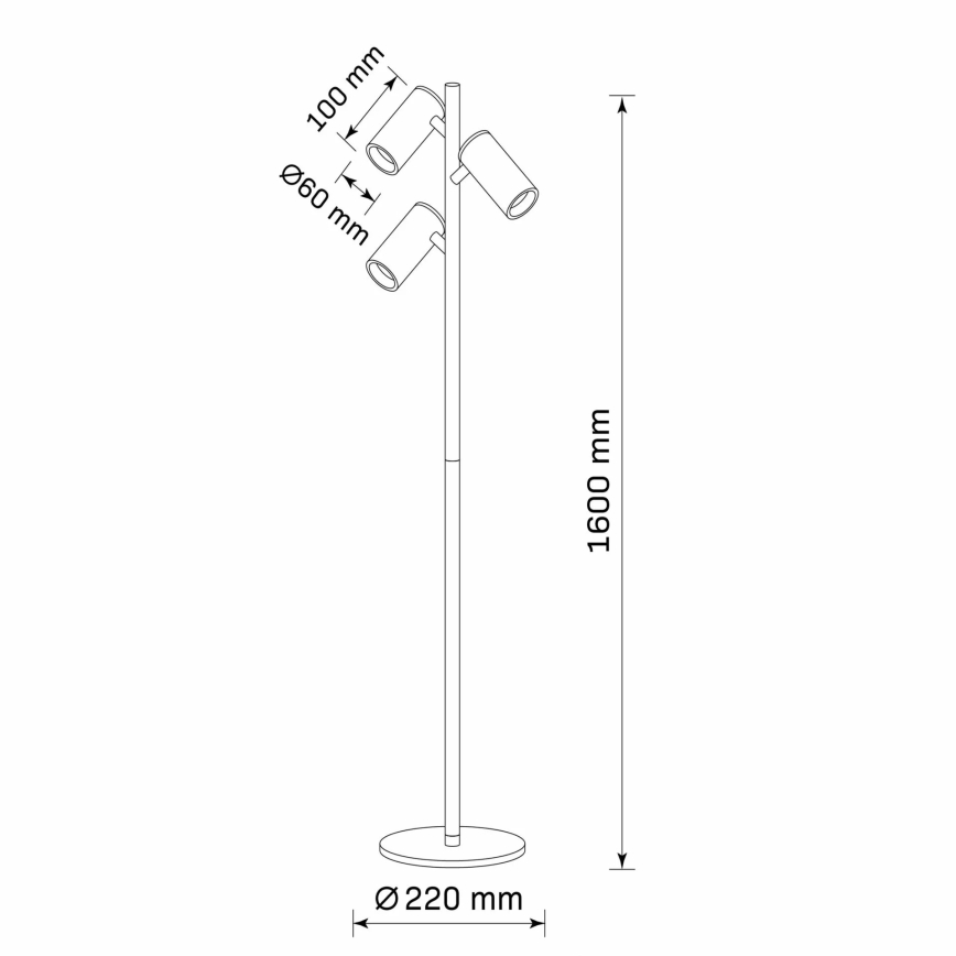 Επιδαπέδια λάμπα MARIBEL 3xGU10/12W/230V μαύρο