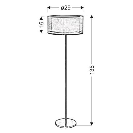 Επιδαπέδια λάμπα SOLO 3xE14/40W/230V γκρι/γυαλιστερό χρώμιο