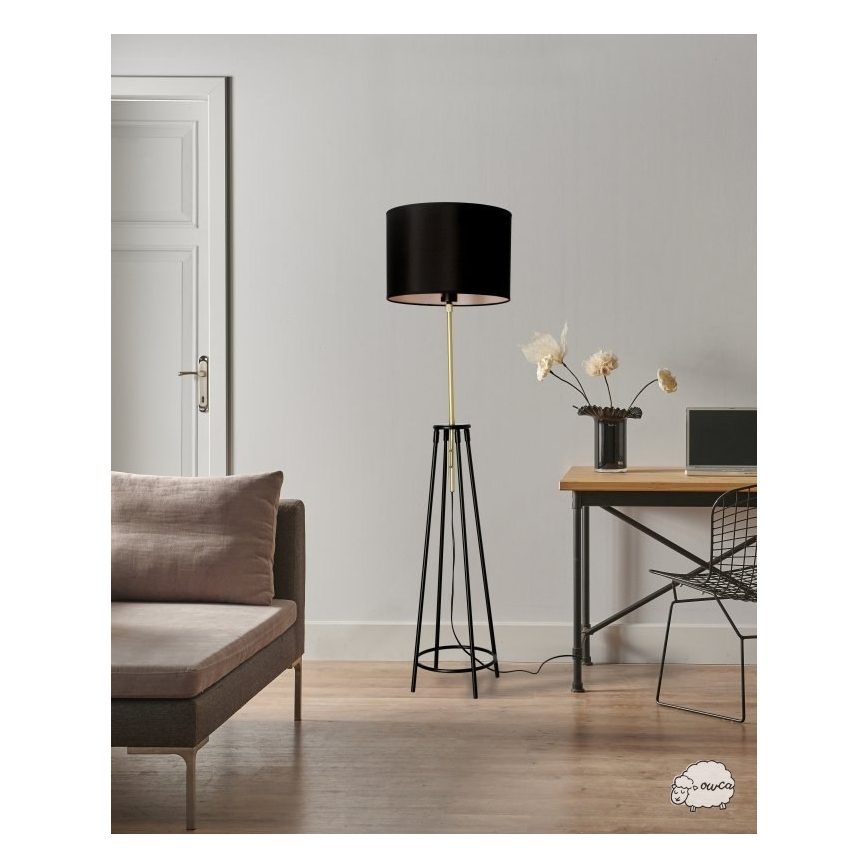 Επιδαπέδια λάμπα TEGOLA 1xE27/60W/230V μαύρο/χρυσαφί