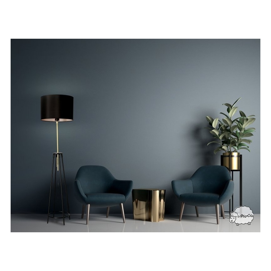 Επιδαπέδια λάμπα TEGOLA 1xE27/60W/230V μαύρο/χρυσαφί