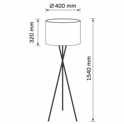 Επιδαπέδια λάμπα TEKLA 1xE27/20W/230V μαύρο