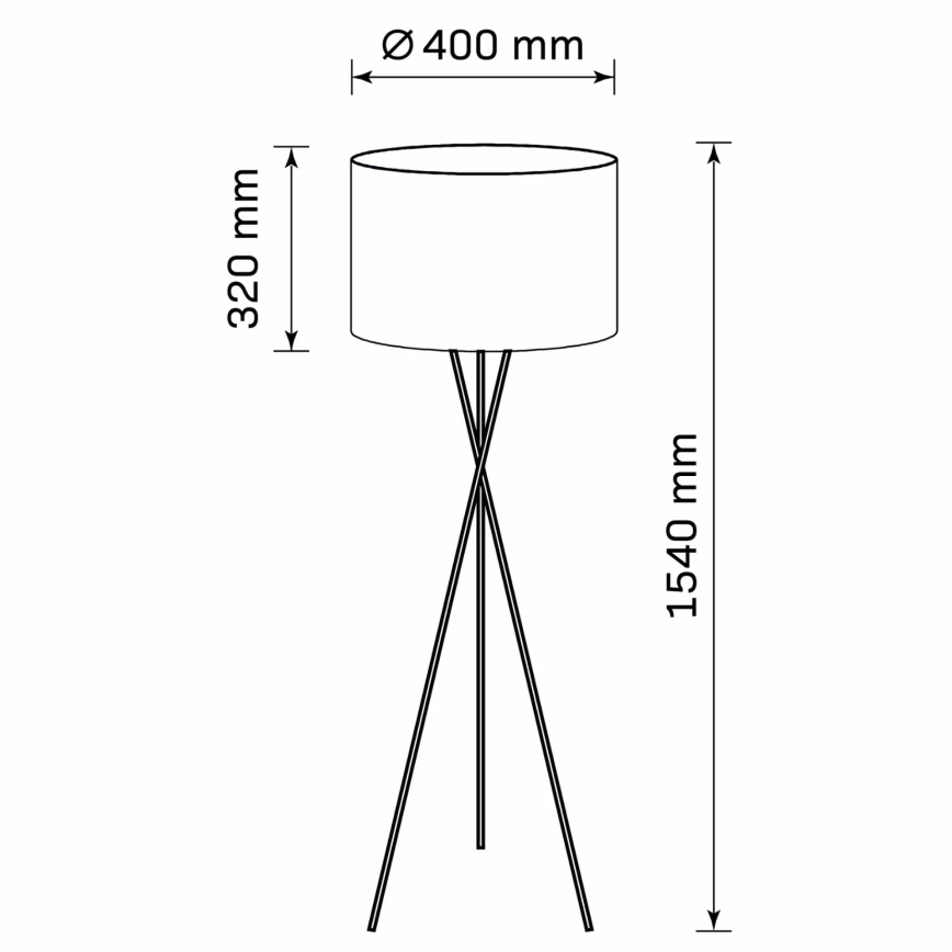 Επιδαπέδια λάμπα TEKLA 1xE27/20W/230V μαύρο