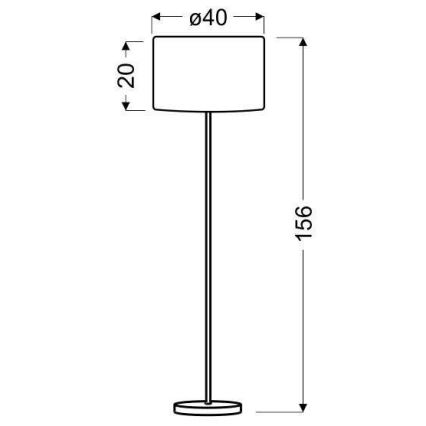 Επιδαπέδια λάμπα TIMBER 1xE27/60W/230V μπεζ/ματ χρώμιο