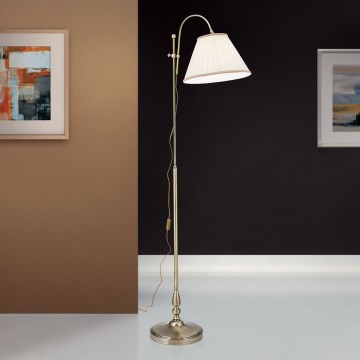 Επιδαπέδια λάμπα TONIA 1xE27/60W/230V 183 cm λευκό/μπρονζέ