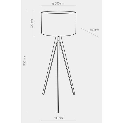 Επιδαπέδια λάμπα TREVISO 1xE27/25W/230V γκρι/ξύλο