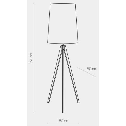 Επιδαπέδια λάμπα WALZ 1xE27/25W/230V γκρι/ξύλο