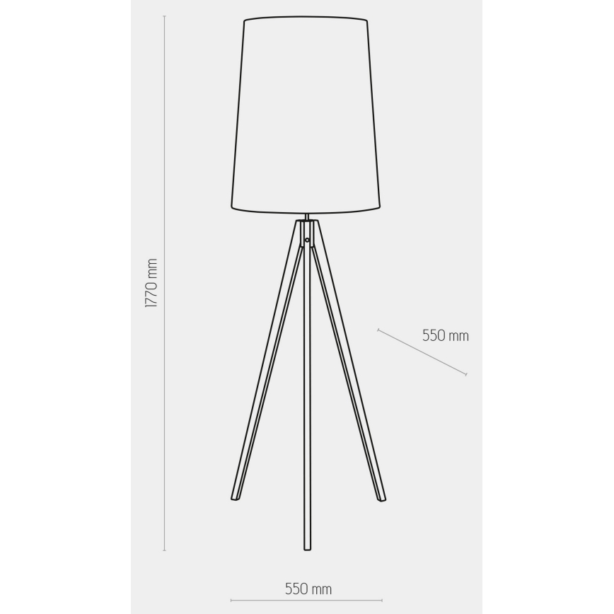 Επιδαπέδια λάμπα WALZ 1xE27/25W/230V γκρι/ξύλο