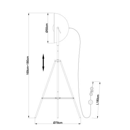 Globo - Επιδαπέδια λάμπα 1xE27/60W/230V