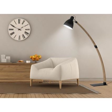 Επιδαπέδιο φωτιστικό 1xE27/60W/230V φράξος/μαύρο
