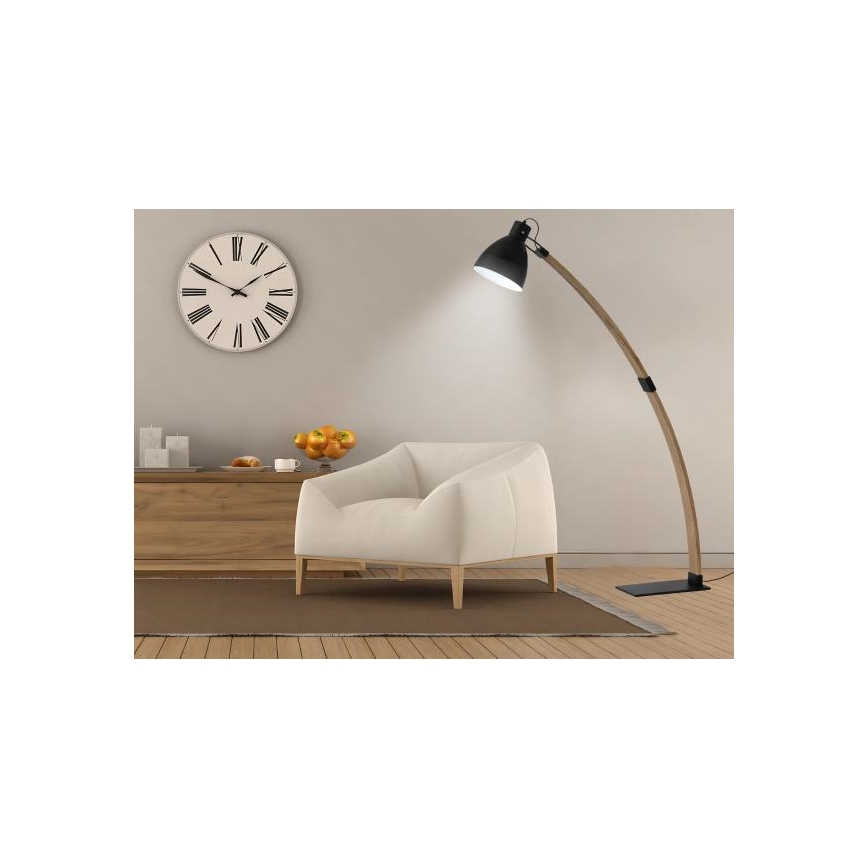 Επιδαπέδιο φωτιστικό 1xE27/60W/230V φράξος/μαύρο