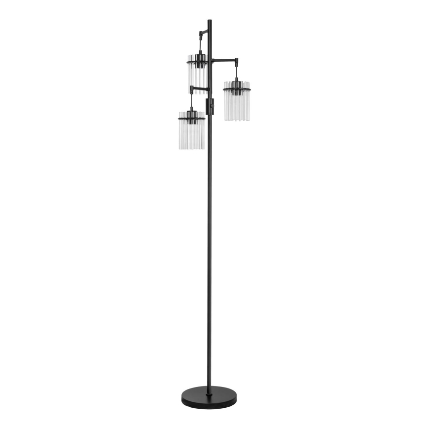 Επιδαπέδιο φωτιστικό 3xE27/60W/230V μαύρο/διαφανές