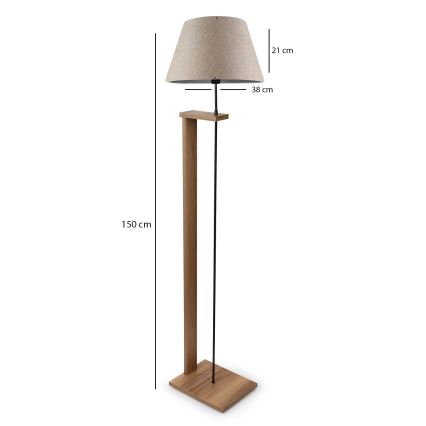 Επιδαπέδιο φωτιστικό AYD 1xE27/40W/230V μπεζ/καφέ