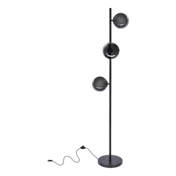 Επιδαπέδιο φωτιστικό KAMA 3xG9/28W/230V μαύρο/φιμέ μαύρο