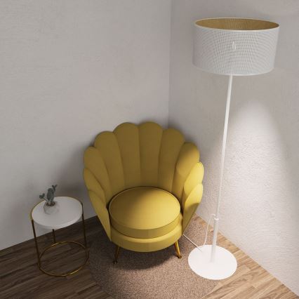 Επιδαπέδιο φωτιστικό LOFT SHADE 1xE27/60W/230V λευκό/χρυσό
