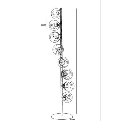 Επιδαπέδιο φωτιστικό SIMAY 8xE27/40W/230V χρυσό/λευκό
