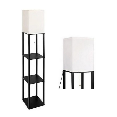 Επιδαπέδιο φωτιστικό with shelves 1xE27/60W/230V μαύρο/λευκό