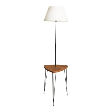 Επιδαπέδιο φωτιστικό με τραπεζάκι 1xE27/40W/230V μαύρο/καφέ