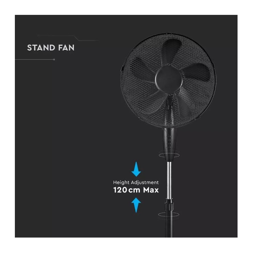 Επιδαπέδιος ανεμιστήρας δ. 43 cm 55W/230V μαύρο