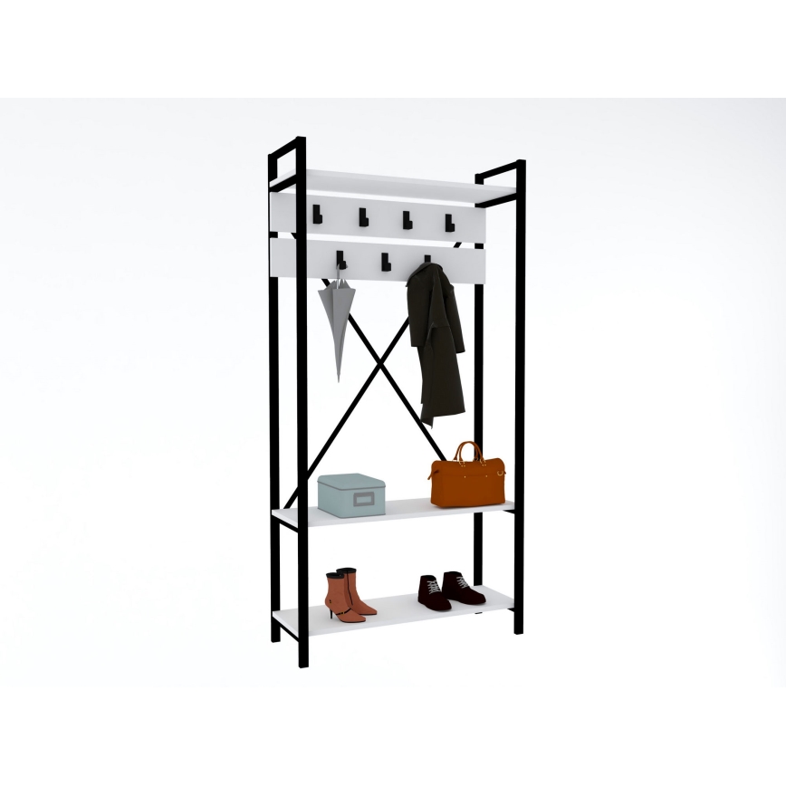 Έπιπλο εισόδου ALFA 180x90 cm λευκό/μαύρο