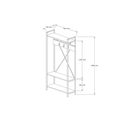 Έπιπλο εισόδου ALFA 180x90 cm λευκό/μαύρο