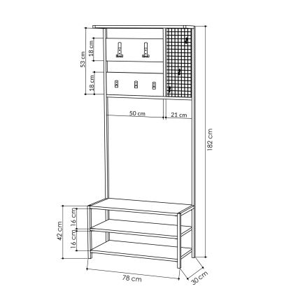 Έπιπλο εισόδου NOMAD 182x78 cm μαύρο/ανθρακί