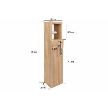 Έπιπλο μπάνιου με θήκη για χαρτί υγείας STAR 65x15 cm καφέ