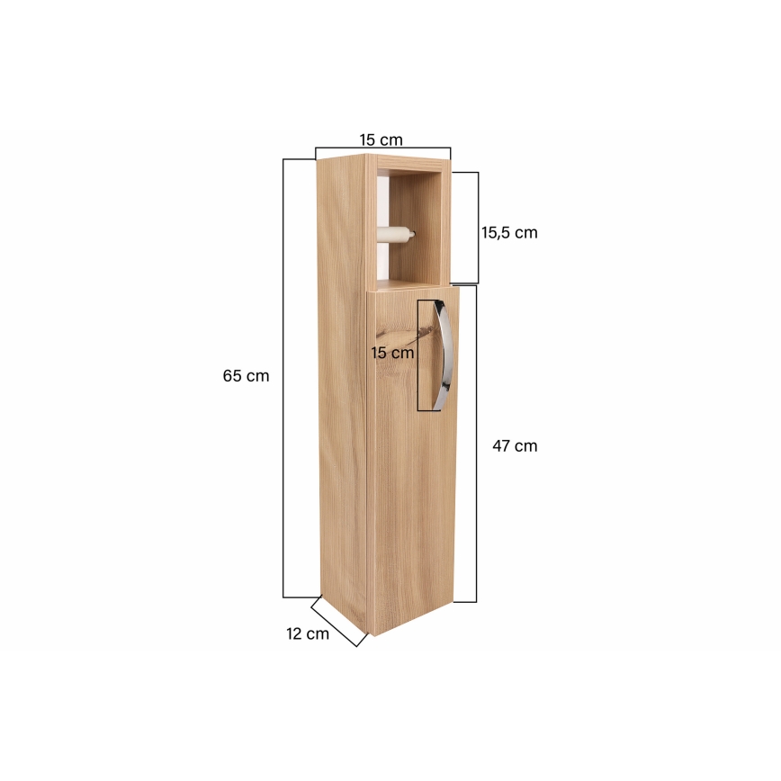 Έπιπλο μπάνιου με θήκη για χαρτί υγείας STAR 65x15 cm καφέ
