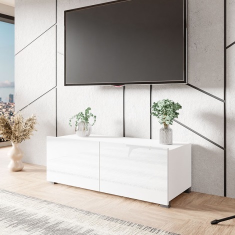 Έπιπλο τηλεόρασης CALABRINI 37x100 cm λευκό