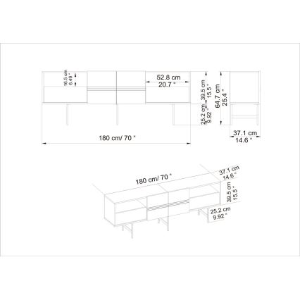 Έπιπλο τηλεόρασης DERIN 64,7x180 cm λευκό