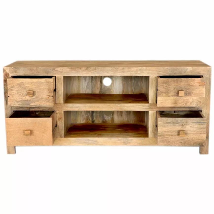 Έπιπλο τηλεόρασης  HINA 60x140 cm μασίφ ξύλο/μάνγκο