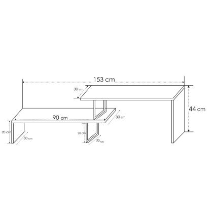 Έπιπλο τηλεόρασης OVIT 44x153 cm καφέ/μαύρο