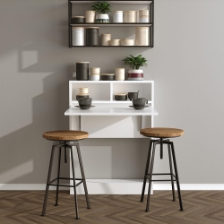 Επιτοίχιο πτυσσόμενο γραφείο BRACKED 90x70 cm λευκό