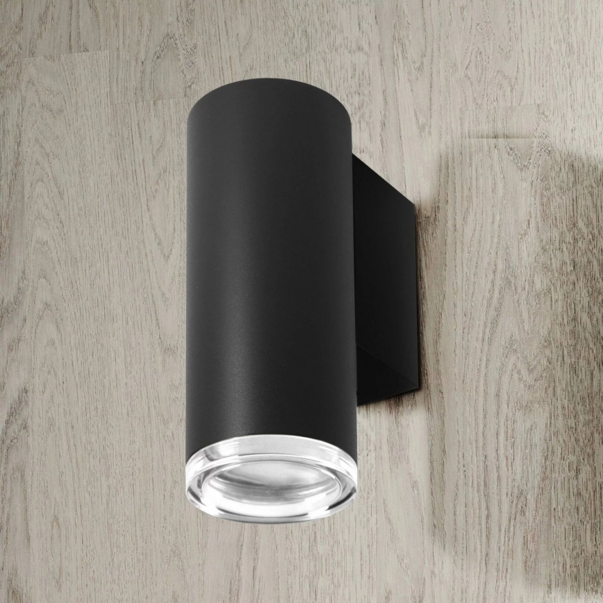 Επιτοίχιο σποτ μπάνιου TURYN 1xGU10/10W/230V IP44 μαύρο