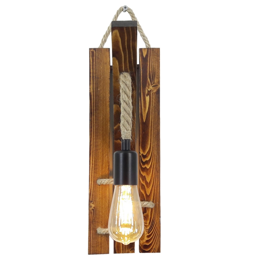 Επιτοίχιο φωτιστικό AHSAP 1xE27/40W/230V, φινίρισμα πεύκου/καρυδιάς