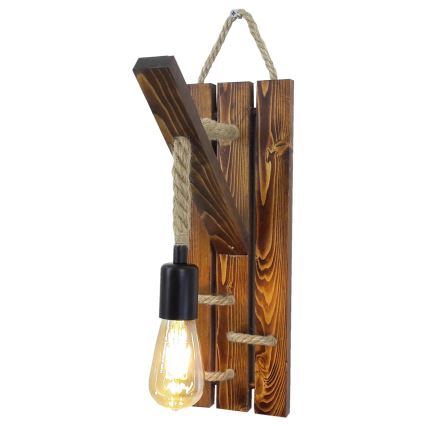 Επιτοίχιο φωτιστικό AHSAP 1xE27/40W/230V, φινίρισμα πεύκου/καρυδιάς