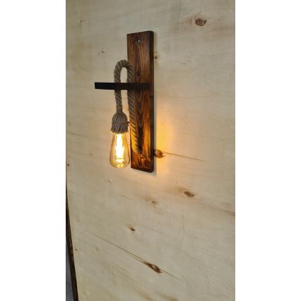 Επιτοίχιο φωτιστικό AHSAP 1xE27/40W/230V — φινίρισμα σε πεύκο και καρυδιά