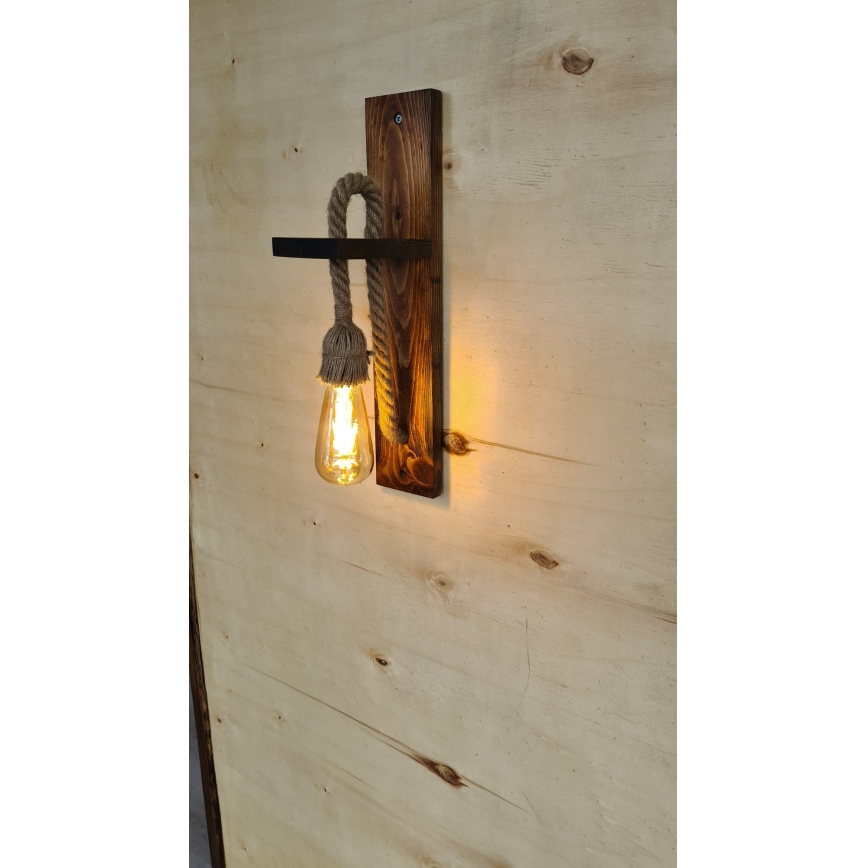 Επιτοίχιο φωτιστικό AHSAP 1xE27/40W/230V — φινίρισμα σε πεύκο και καρυδιά