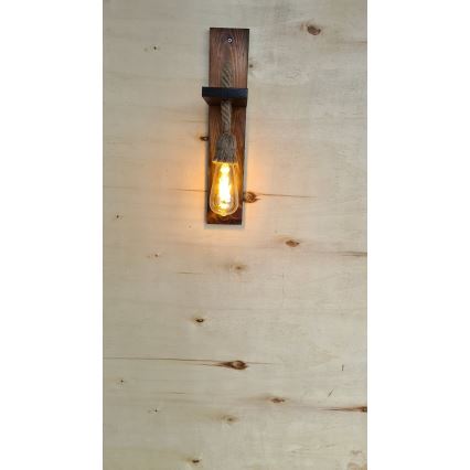 Επιτοίχιο φωτιστικό AHSAP 1xE27/40W/230V — φινίρισμα σε πεύκο και καρυδιά