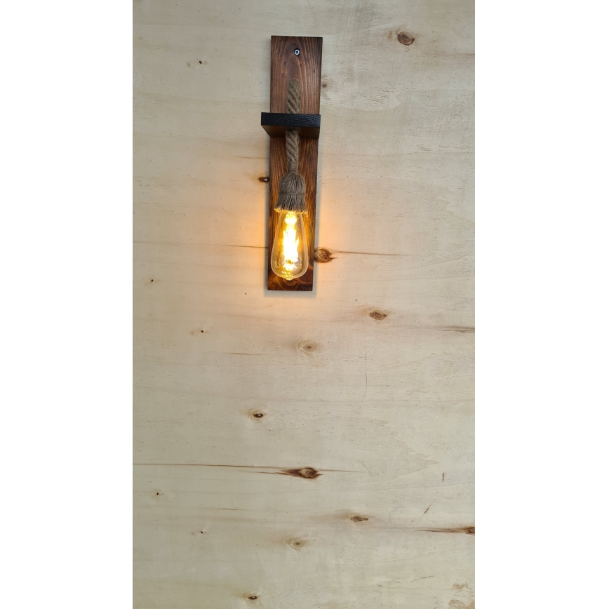 Επιτοίχιο φωτιστικό AHSAP 1xE27/40W/230V — φινίρισμα σε πεύκο και καρυδιά