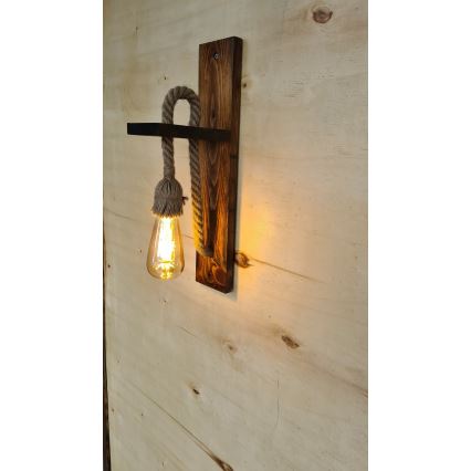 Επιτοίχιο φωτιστικό AHSAP 1xE27/40W/230V — φινίρισμα σε πεύκο και καρυδιά