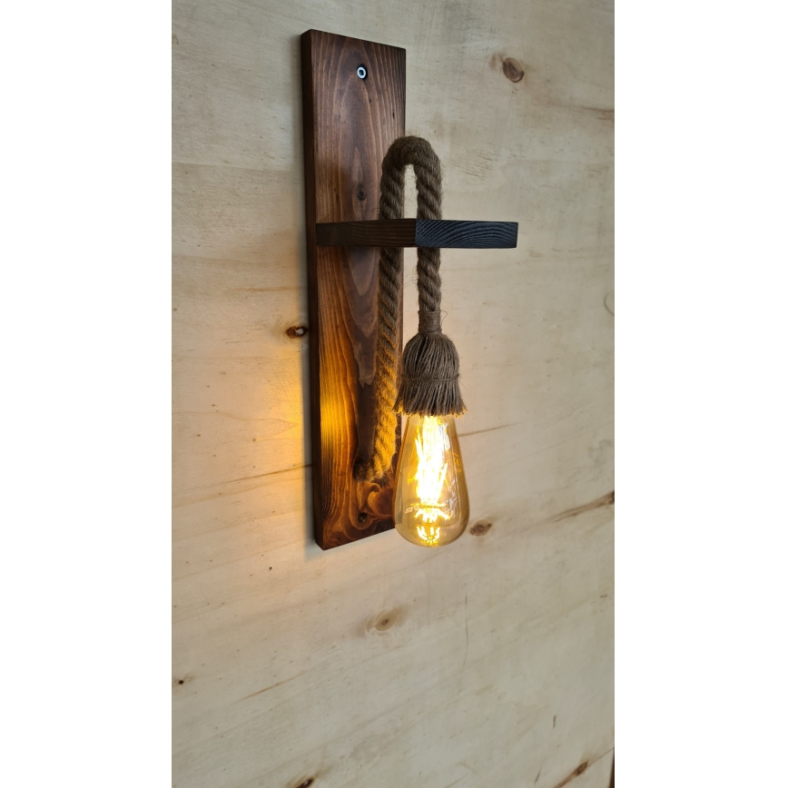Επιτοίχιο φωτιστικό AHSAP 1xE27/40W/230V — φινίρισμα σε πεύκο και καρυδιά
