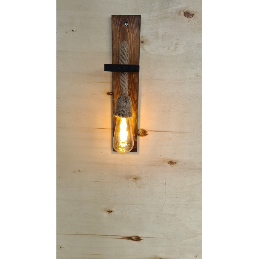 Επιτοίχιο φωτιστικό AHSAP 1xE27/40W/230V — φινίρισμα σε πεύκο και καρυδιά