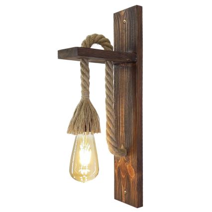 Επιτοίχιο φωτιστικό AHSAP 1xE27/40W/230V — φινίρισμα σε πεύκο και καρυδιά