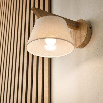 Επιτοίχιο φωτιστικό ANTONIO 1xE14/40W/230V δρυς