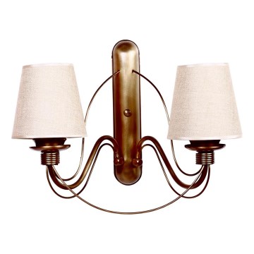 Επιτοίχιο φωτιστικό CLASSIC 2xE27/40W/230V, σε μπρονζέ/μπεζ