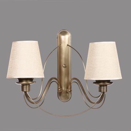 Επιτοίχιο φωτιστικό CLASSIC 2xE27/40W/230V, σε μπρονζέ/μπεζ